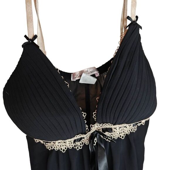 Linea Donatella Black Sheer Lingerie Top - Picture 3 of 6
